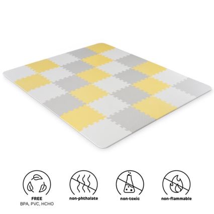 KINDERKRAFT - Puzzle de espuma LUNO 30 piezas gris/amarillo
