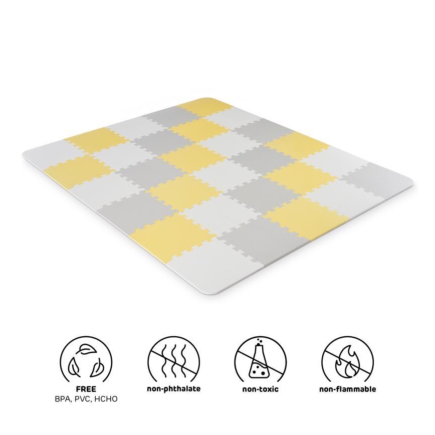 KINDERKRAFT - Puzzle de espuma LUNO 30 piezas gris/amarillo