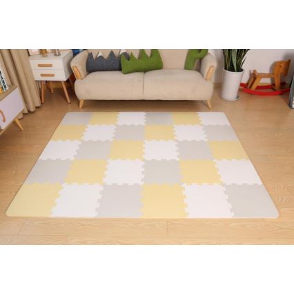 KINDERKRAFT - Puzzle de espuma LUNO 30 piezas gris/amarillo