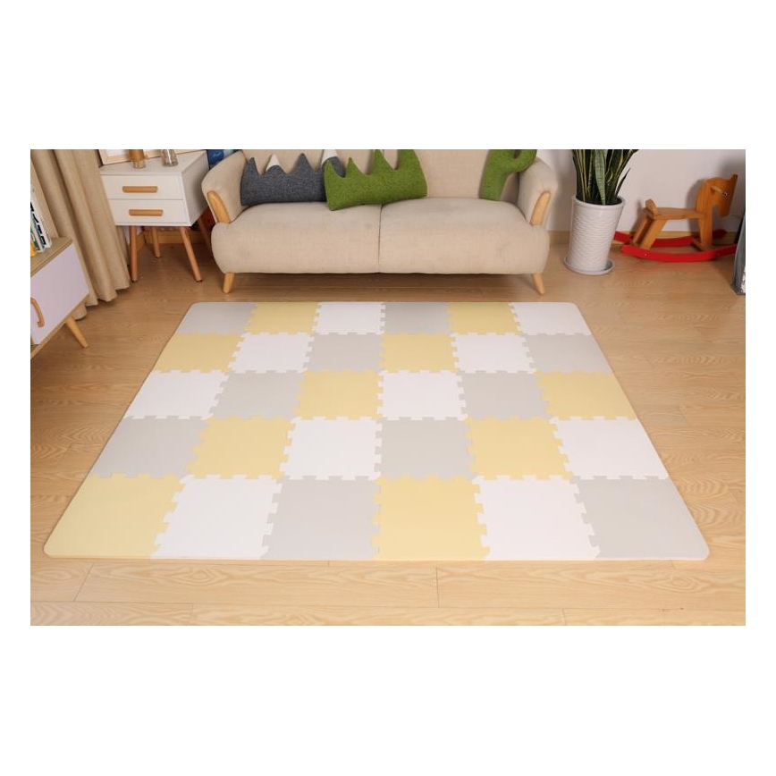 KINDERKRAFT - Puzzle de espuma LUNO 30 piezas gris/amarillo