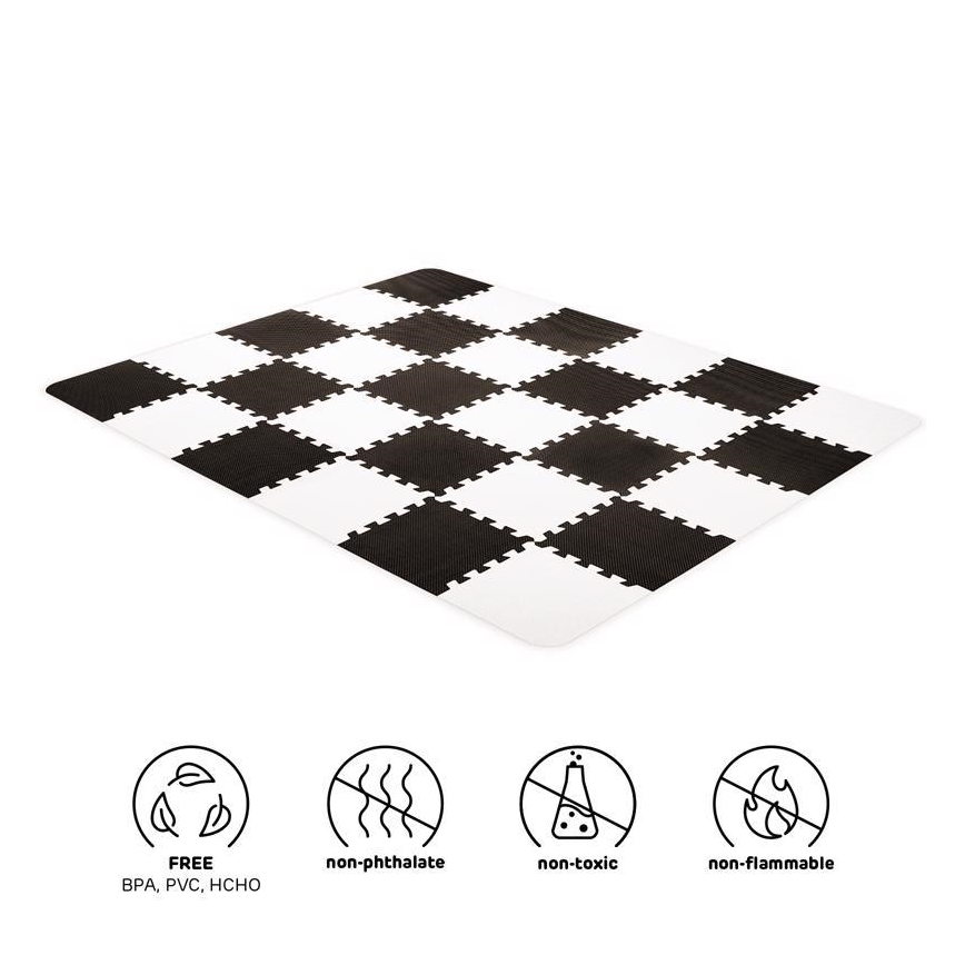 KINDERKRAFT - Puzzle de espuma LUNO 30 piezas negro/blanco