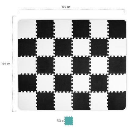 KINDERKRAFT - Puzzle de espuma LUNO 30 piezas negro/blanco