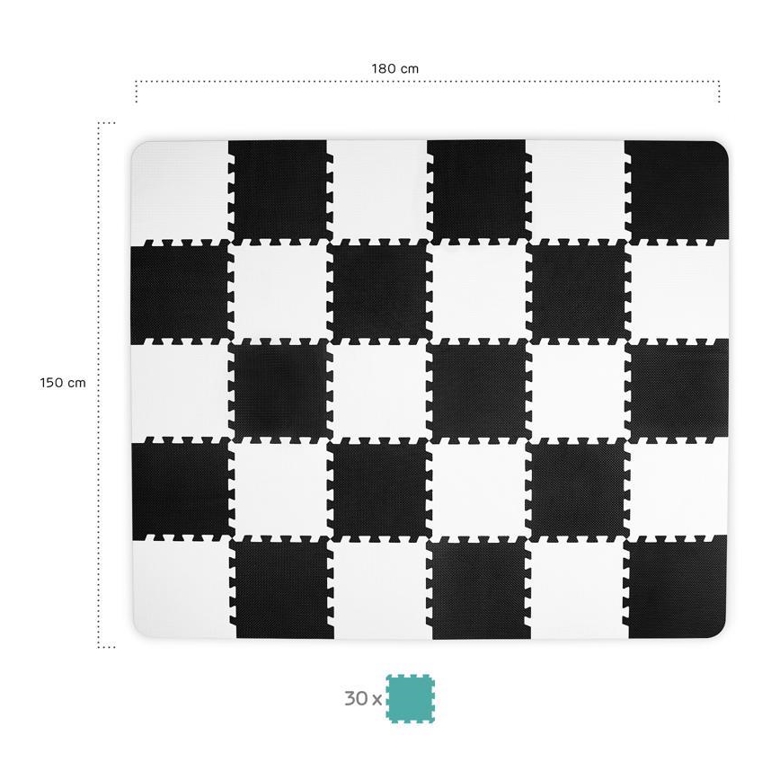 KINDERKRAFT - Puzzle de espuma LUNO 30 piezas negro/blanco