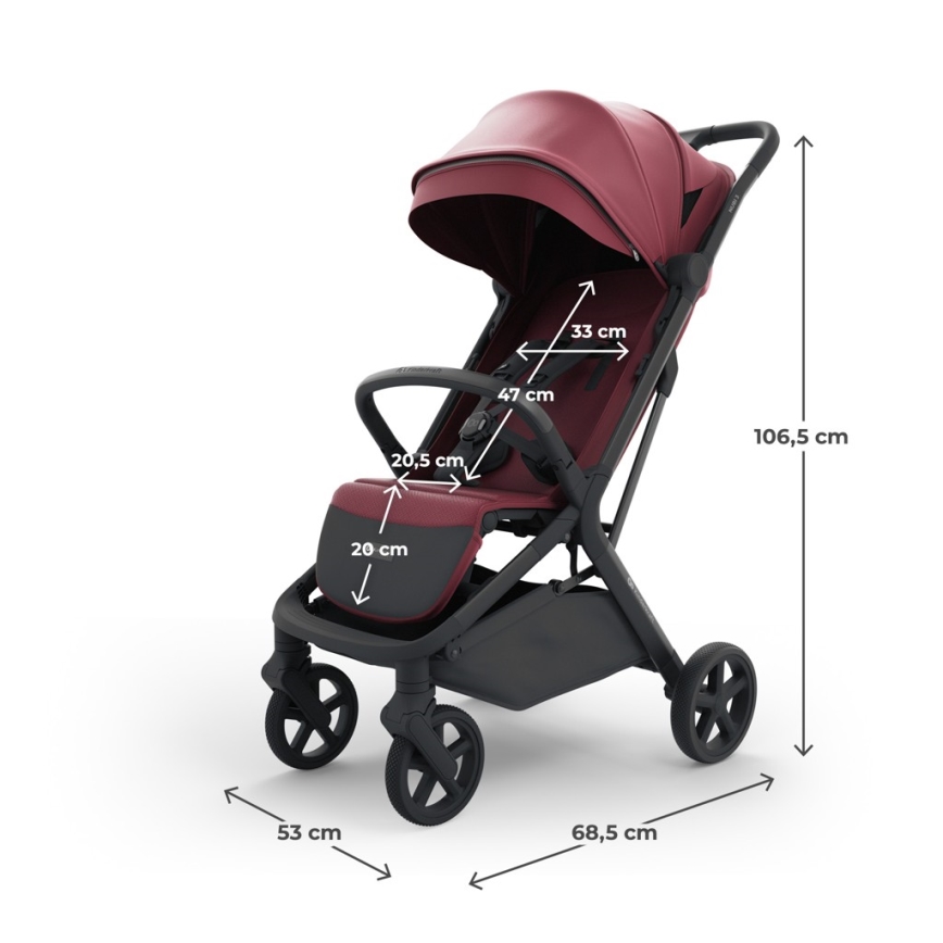 KINDERKRAFT SELECT - Cochecito deportivo NUBI 3 Dark Ruby