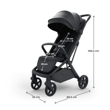 KINDERKRAFT SELECT - Cochecito deportivo NUBI 3 Negro medianoche