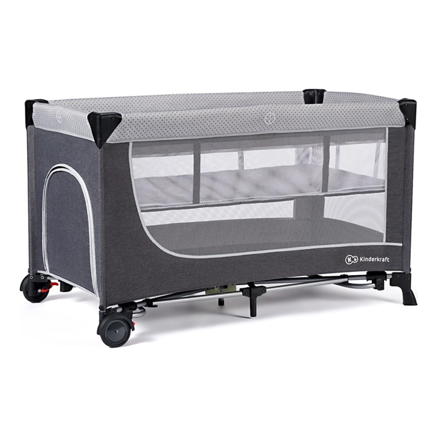 KINDERKRAFT SELECT - Cuna de viaje LEODY gris