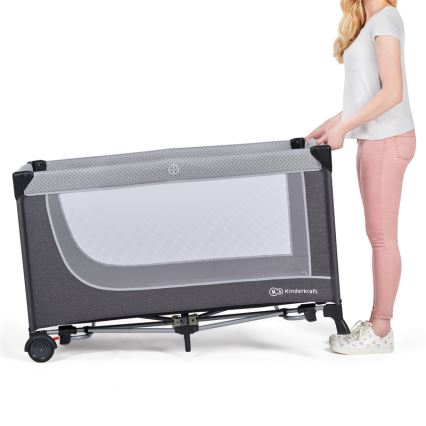 KINDERKRAFT SELECT - Cuna de viaje LEODY gris