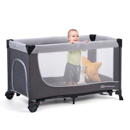 KINDERKRAFT SELECT - Cuna de viaje LEODY gris