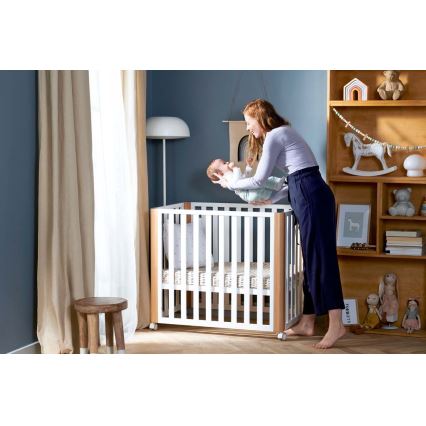 KINDERKRAFT SELECT - Cuna infantil 4 en 1 KOYA Premium haya/pino