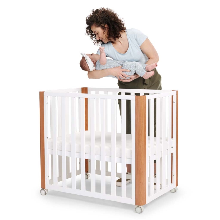 KINDERKRAFT SELECT - Cuna infantil 4 en 1 KOYA Premium haya/pino