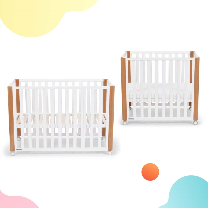 KINDERKRAFT SELECT - Cuna infantil 4 en 1 KOYA Premium haya/pino