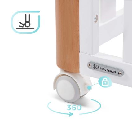KINDERKRAFT SELECT - Cuna infantil 4 en 1 KOYA Premium haya/pino