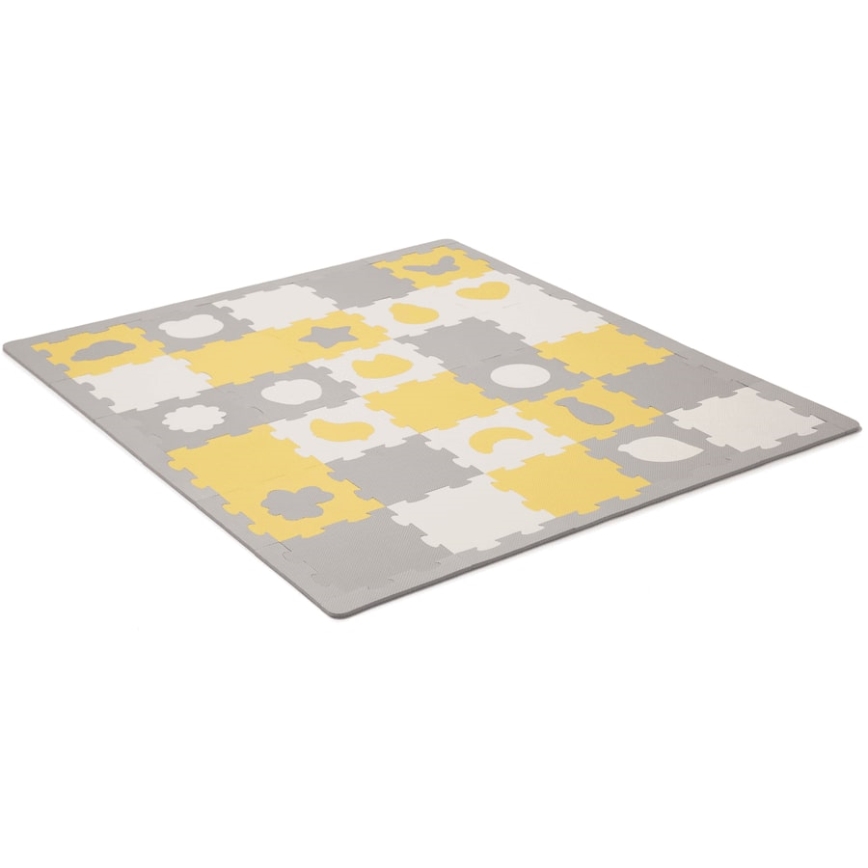 KINDERKRAFT - Puzzle de espuma LUNO 30pcs gris/amarillo