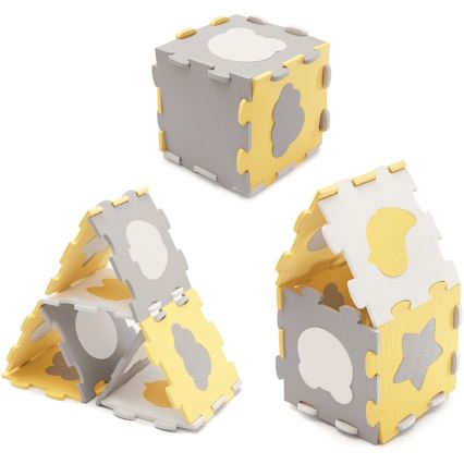 KINDERKRAFT - Puzzle de espuma LUNO 30pcs gris/amarillo