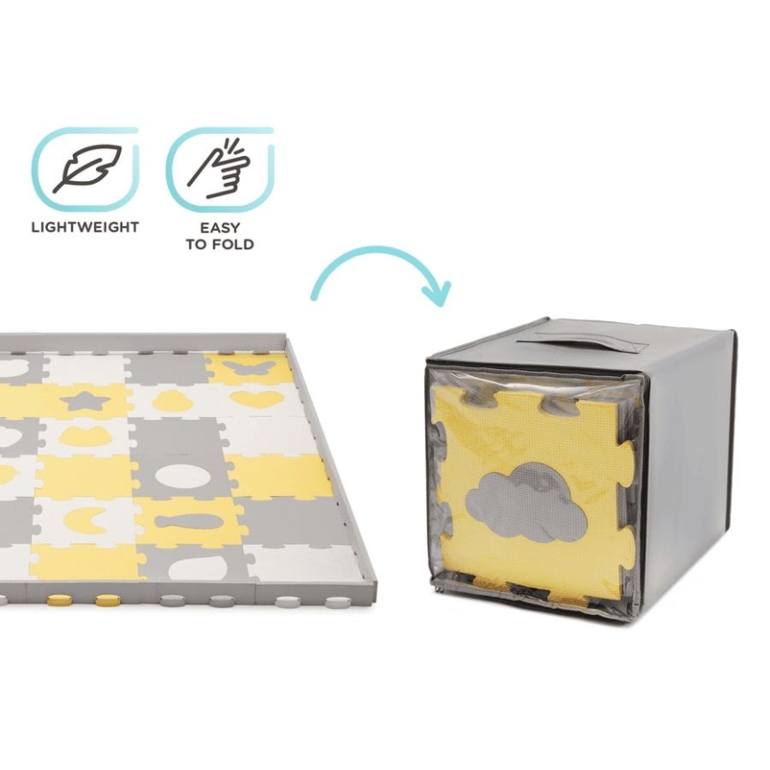 KINDERKRAFT - Puzzle de espuma LUNO 30pcs gris/amarillo