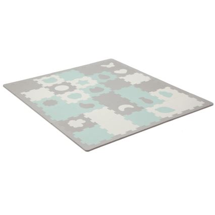 KINDERKRAFT - Puzzle de espuma LUNO 30pcs gris/menta