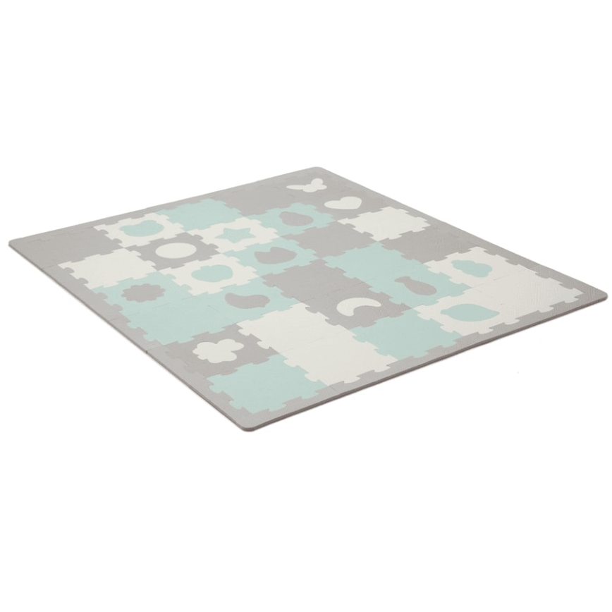 KINDERKRAFT - Puzzle de espuma LUNO 30pcs gris/menta