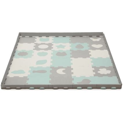 KINDERKRAFT - Puzzle de espuma LUNO 30pcs gris/menta