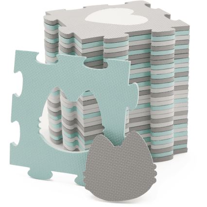 KINDERKRAFT - Puzzle de espuma LUNO 30pcs gris/menta