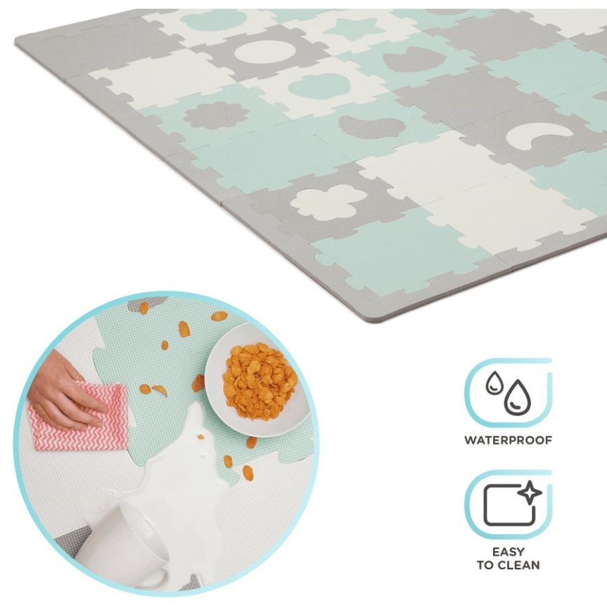 KINDERKRAFT - Puzzle de espuma LUNO 30pcs gris/menta