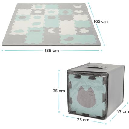KINDERKRAFT - Puzzle de espuma LUNO 30pcs gris/menta