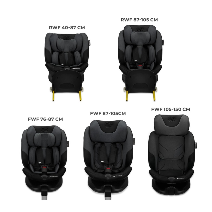 KINDERKRAFT SELECT - Silla de coche I-FIX (40-150 cm) Negro grafito
