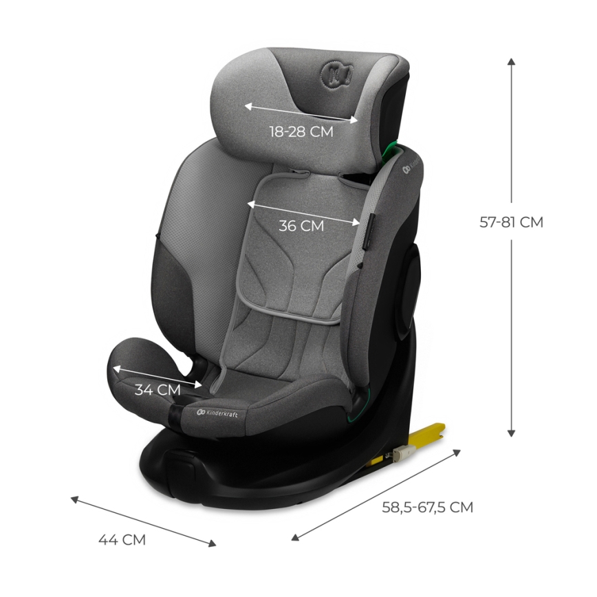 KINDERKRAFT SELECT - Silla para coche I-FIX (40-150 cm) Gris frío