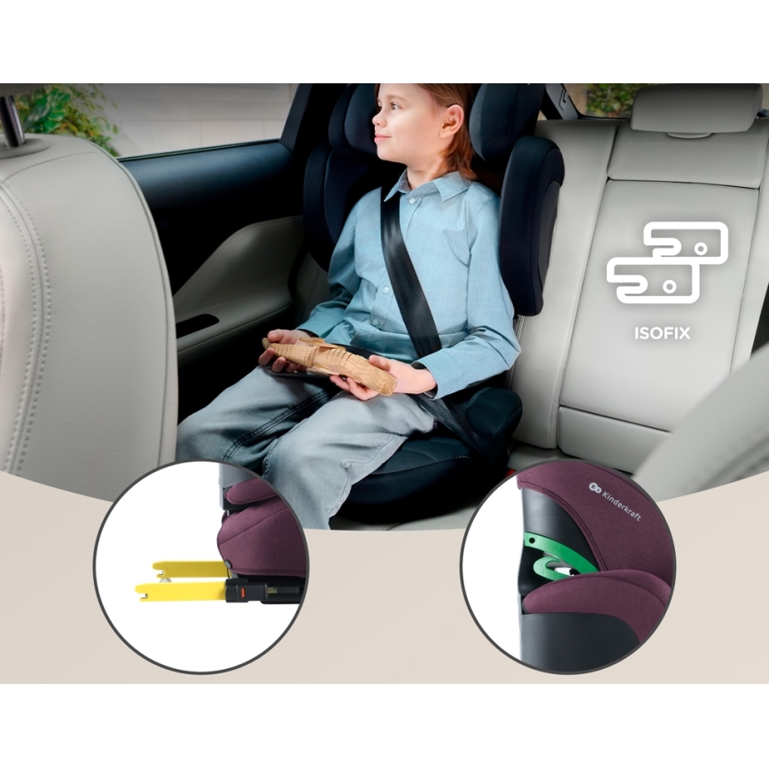 KINDERKRAFT SELECT - Silla para coche XPAND 2 i-Tamaño (100-150 cm) Premium Cherry perla