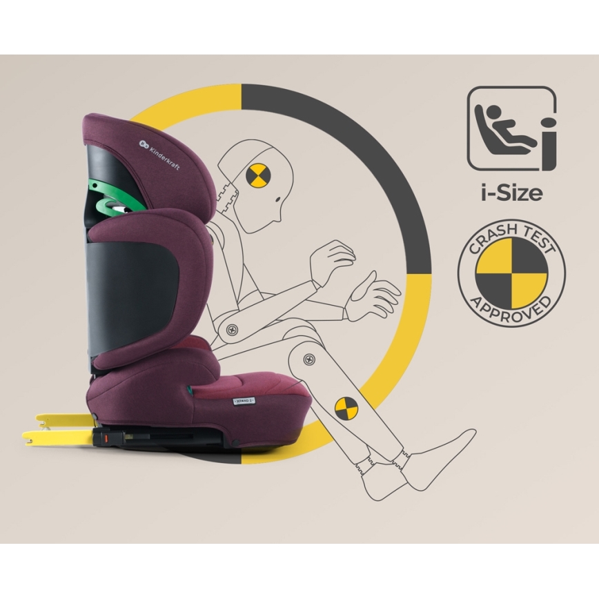KINDERKRAFT SELECT - Silla para coche XPAND 2 i-Tamaño (100-150 cm) Premium Cherry perla