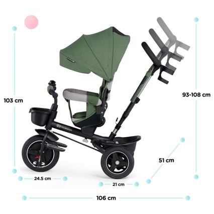 KINDERKRAFT SELECT - Triciclo infantil SPINSTEP Premium verde