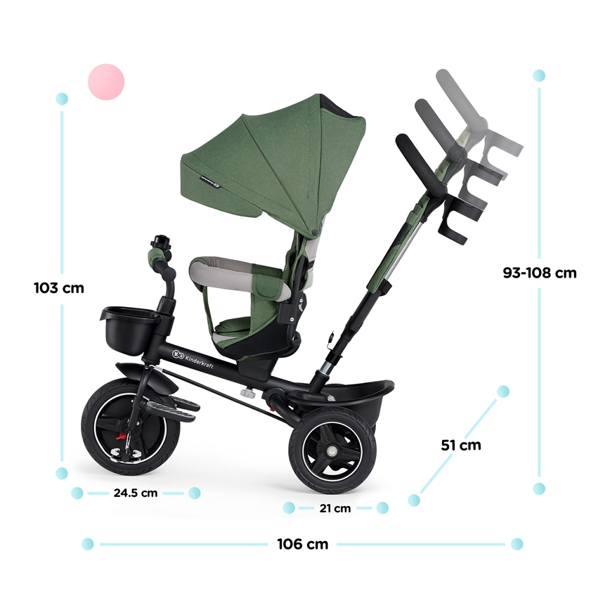 KINDERKRAFT SELECT - Triciclo infantil SPINSTEP Premium verde