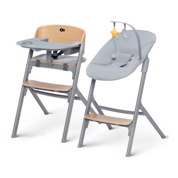 KINDERKRAFT SELECT - Trona infantil 3 en 1 LIVY Premium roble + hamaca CALMEE