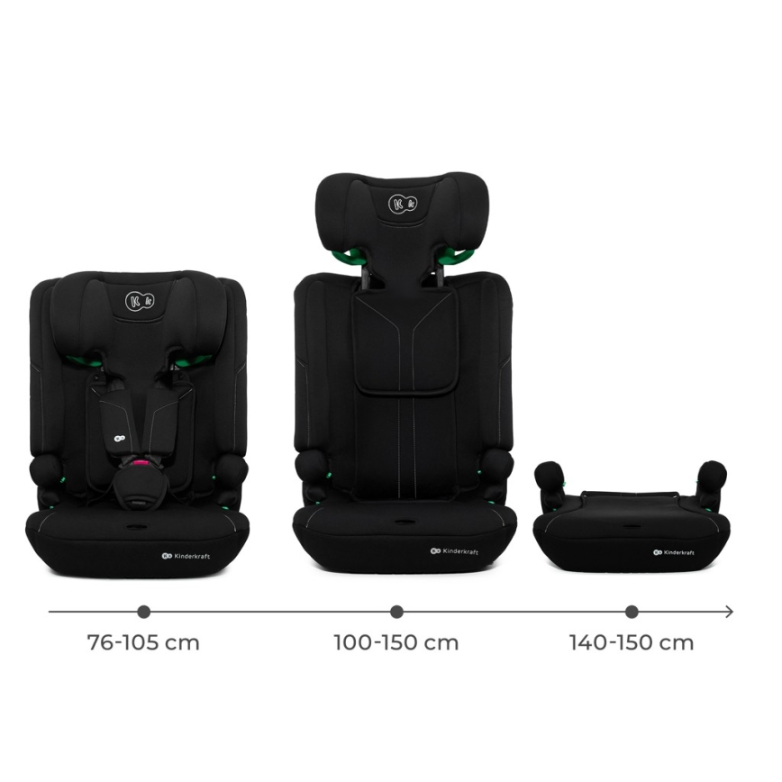KINDERKRAFT - Silla de coche I-COMFY i-Size 76-150 cm negra