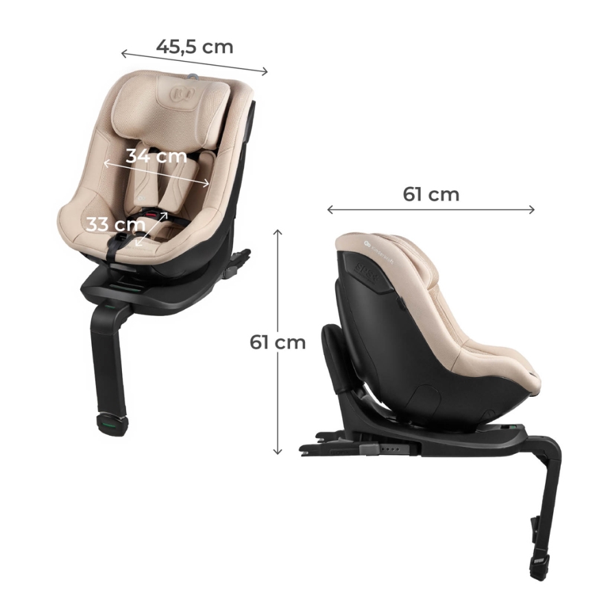 KINDERKRAFT - Silla de coche I-GUARD PRO i-Size 61-105 cm beige
