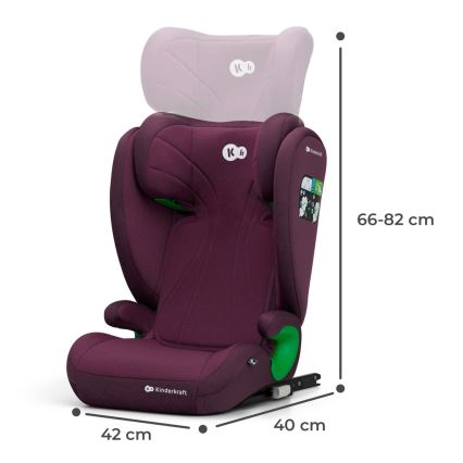 KINDERKRAFT - Silla de coche JUNIOR FIX 2 (100-150 cm) Cherry pearl