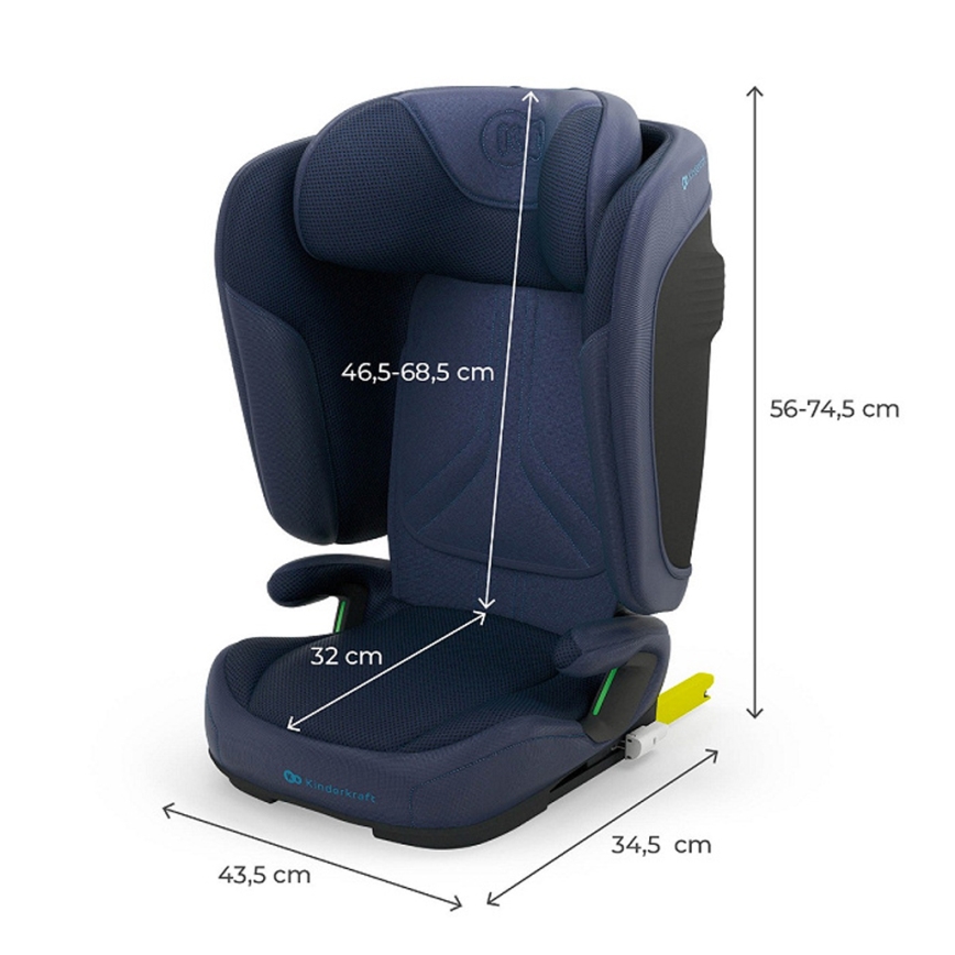 KINDERKRAFT - Silla de coche plegable UNITY 2 i-Size 100-150 cm azul oscuro