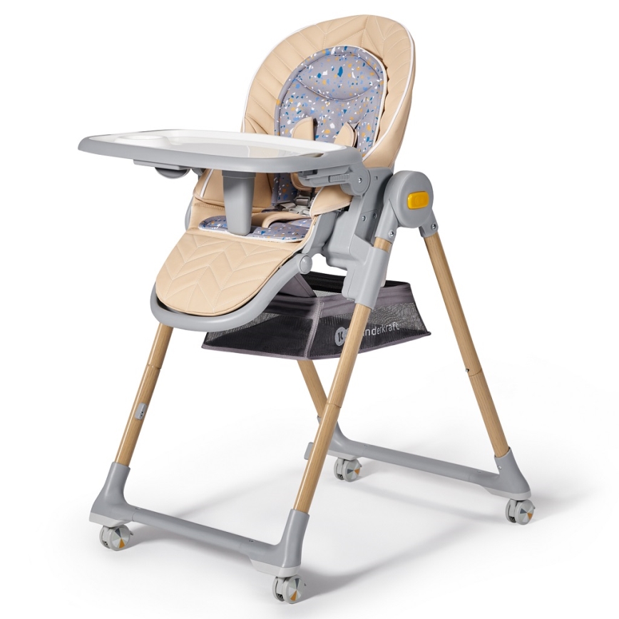 KINDERKRAFT - Silla de comedor infantil 2en1 LASTREE beige/gris
