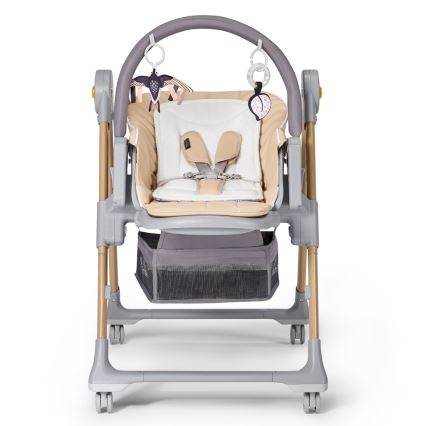 KINDERKRAFT - Silla de comedor infantil 2en1 LASTREE beige/gris