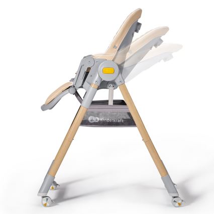 KINDERKRAFT - Silla de comedor infantil 2en1 LASTREE beige/gris