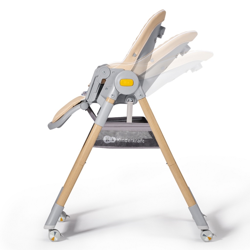 KINDERKRAFT - Silla de comedor infantil 2en1 LASTREE beige/gris