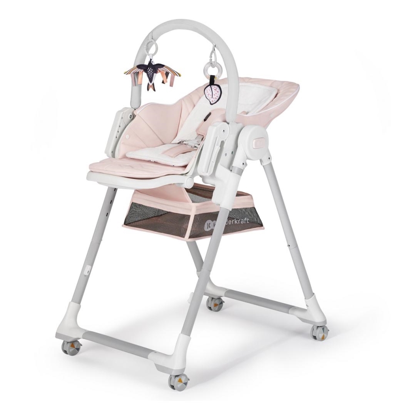 KINDERKRAFT - Silla de comedor infantil 2en1 LASTREE rosa/blanco