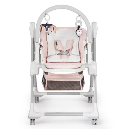 KINDERKRAFT - Silla de comedor infantil 2en1 LASTREE rosa/blanco