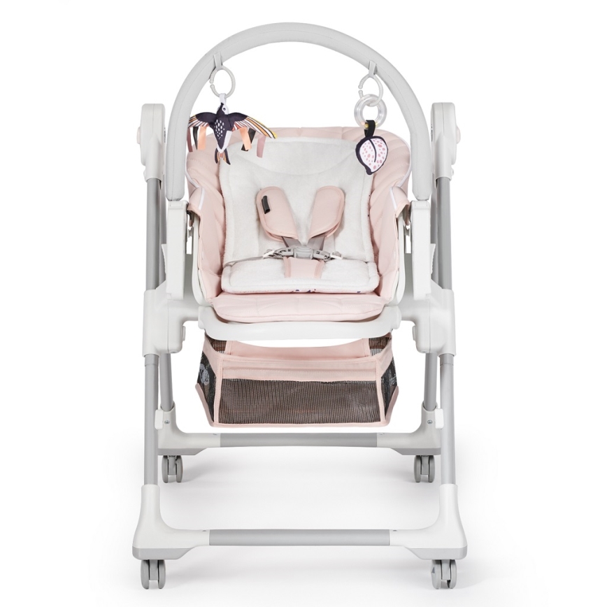 KINDERKRAFT - Silla de comedor infantil 2en1 LASTREE rosa/blanco