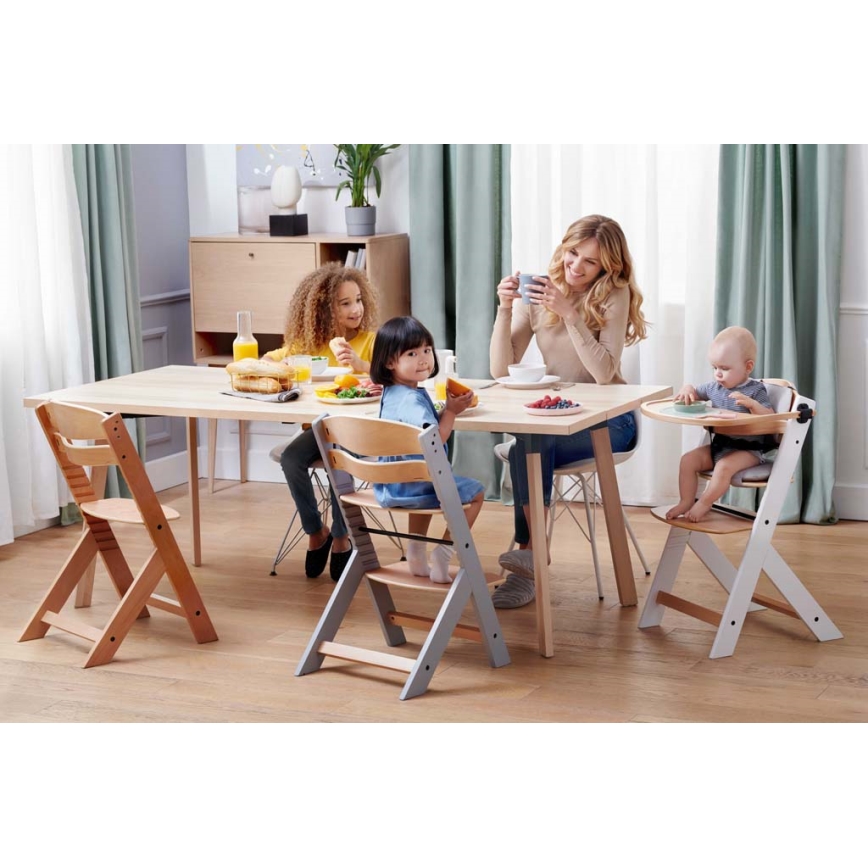 KINDERKRAFT - Silla de comedor infantil con acolchado ENOCK gris/blanco