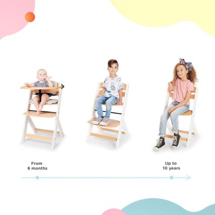 KINDERKRAFT - Silla de comedor infantil con acolchado ENOCK gris/blanco