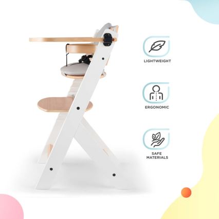 KINDERKRAFT - Silla de comedor infantil con acolchado ENOCK gris/blanco