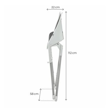 KINDERKRAFT - Silla de comedor para niños 2en1 DINNLY gris