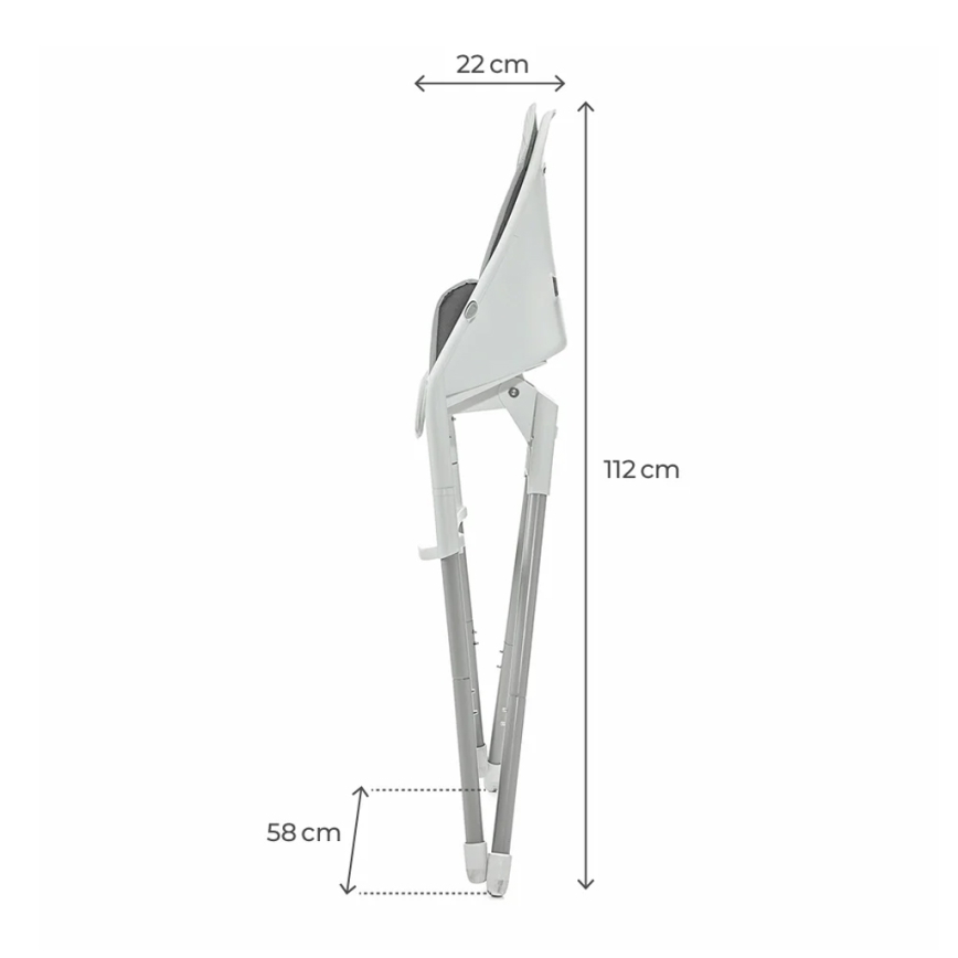 KINDERKRAFT - Silla de comedor para niños 2en1 DINNLY gris
