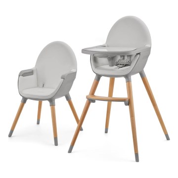 KINDERKRAFT - Silla de comedor para niños 2v1 FINI2 haya/gris