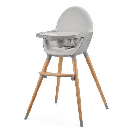 KINDERKRAFT - Silla de comedor para niños 2v1 FINI2 haya/gris